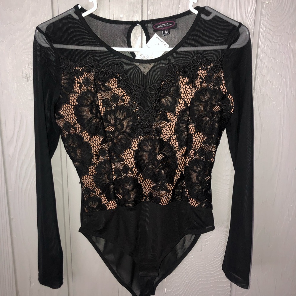 Sexy lace and mesh bodysuit